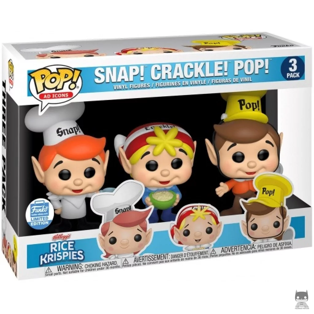 Figura Funko Pop! Rice Krispies de Kellogg's (Snap, Crackle & Pop) en su caja