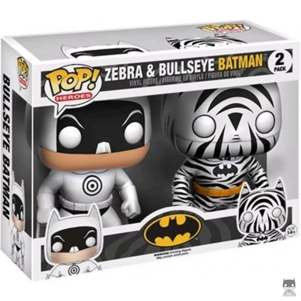 Figura Funko Pop! Batman Cebra & Bullseye en su caja