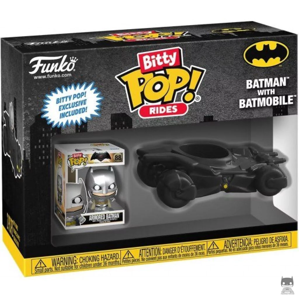 Figura Funko Pop! Batman con el Batmóvil en su caja