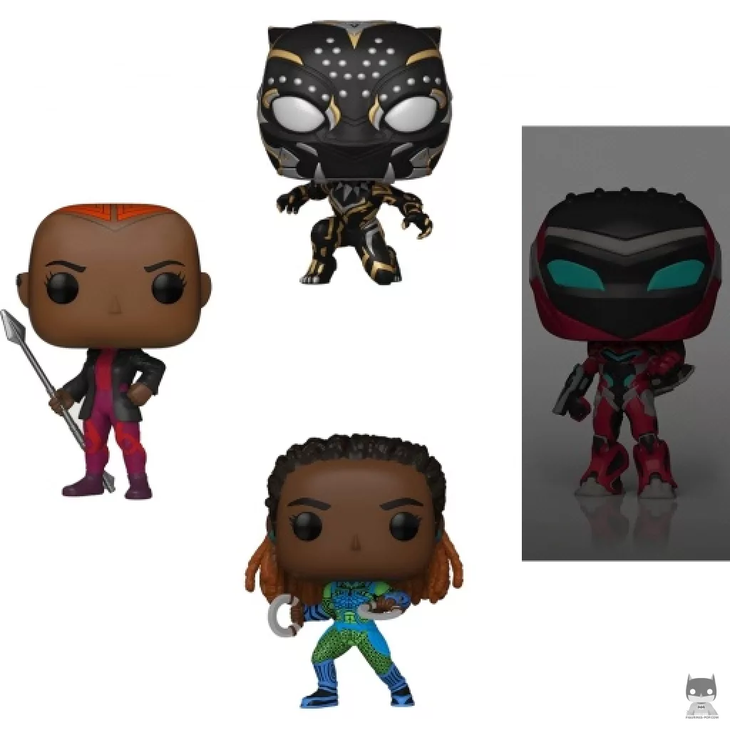 Figura Funko Pop! Nakia, Black Panther, Ironheart MK2 & Okoye (Brilla en la oscuridad) (Black Panther: Wakanda Forever)