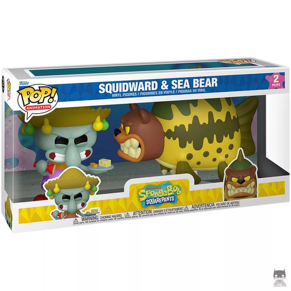Figura Funko Pop! Calamardo & Oso marino en su caja