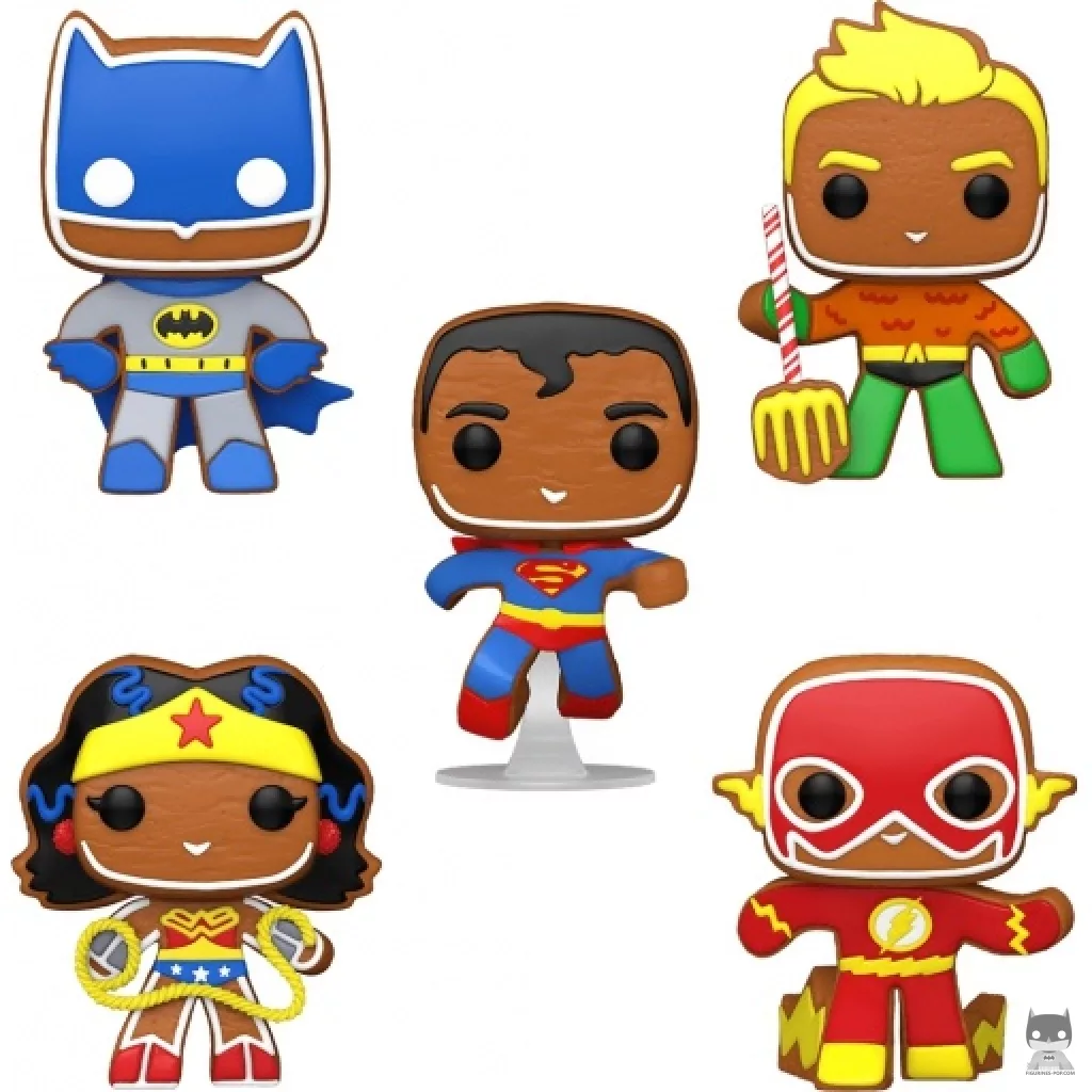 Figura Funko Pop! Superman, Batman, Aquaman, Wonder Woman & Flash de jengibre (DC Super Heroes)