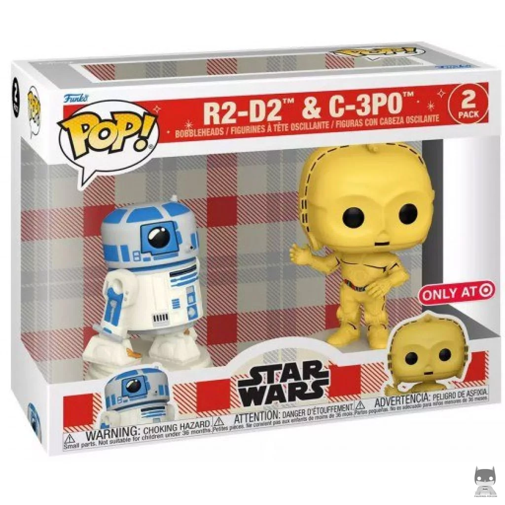 Figura Funko Pop! R2-D2 & C-3PO (Retro Reimagined) en su caja