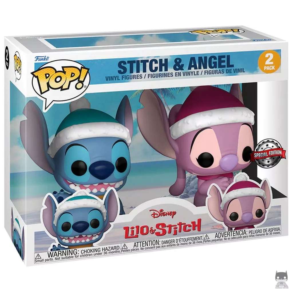 Figura Funko Pop! Stitch & Angel de invierno en su caja