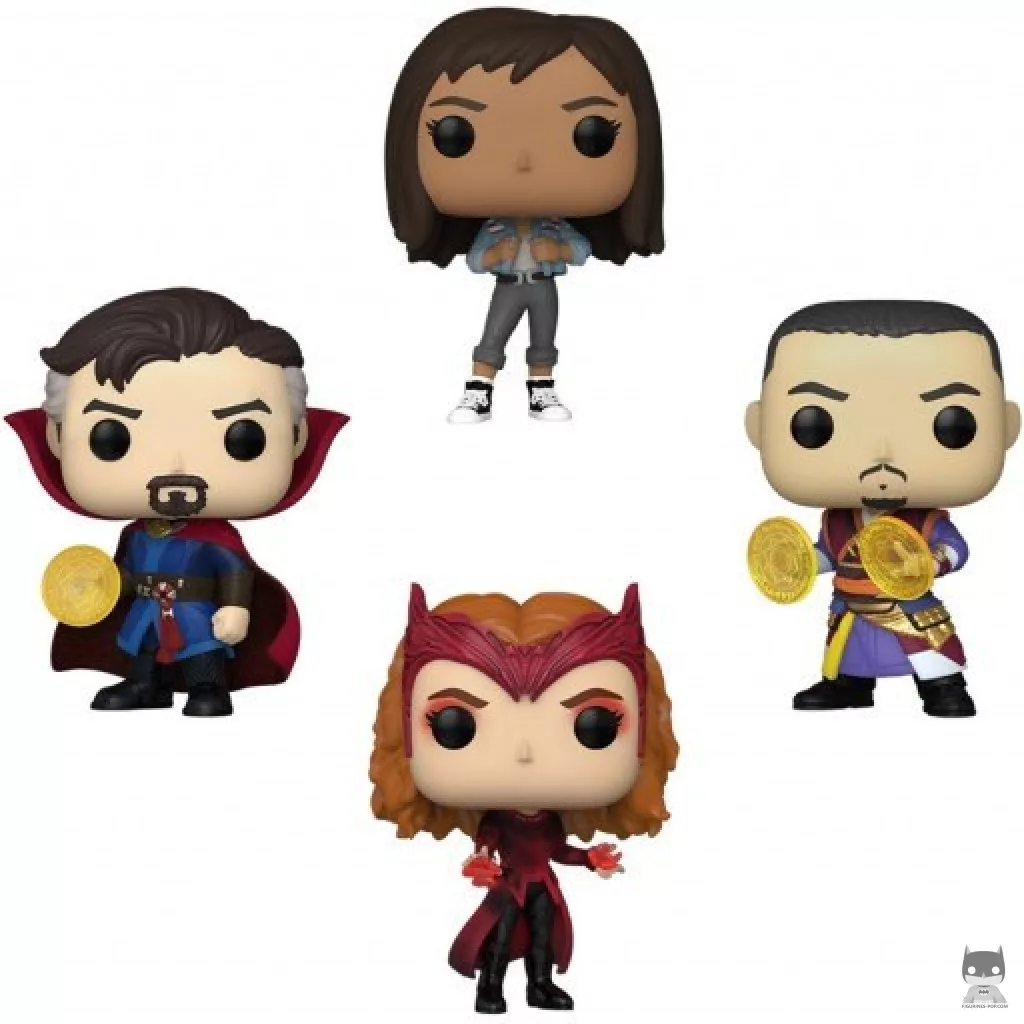 Figura Funko Pop! Doctor Strange, America Chavez, Bruja Escarlata & Wong (Brilla en la oscuridad) (Doctor Strange en el multiverso de la locura)