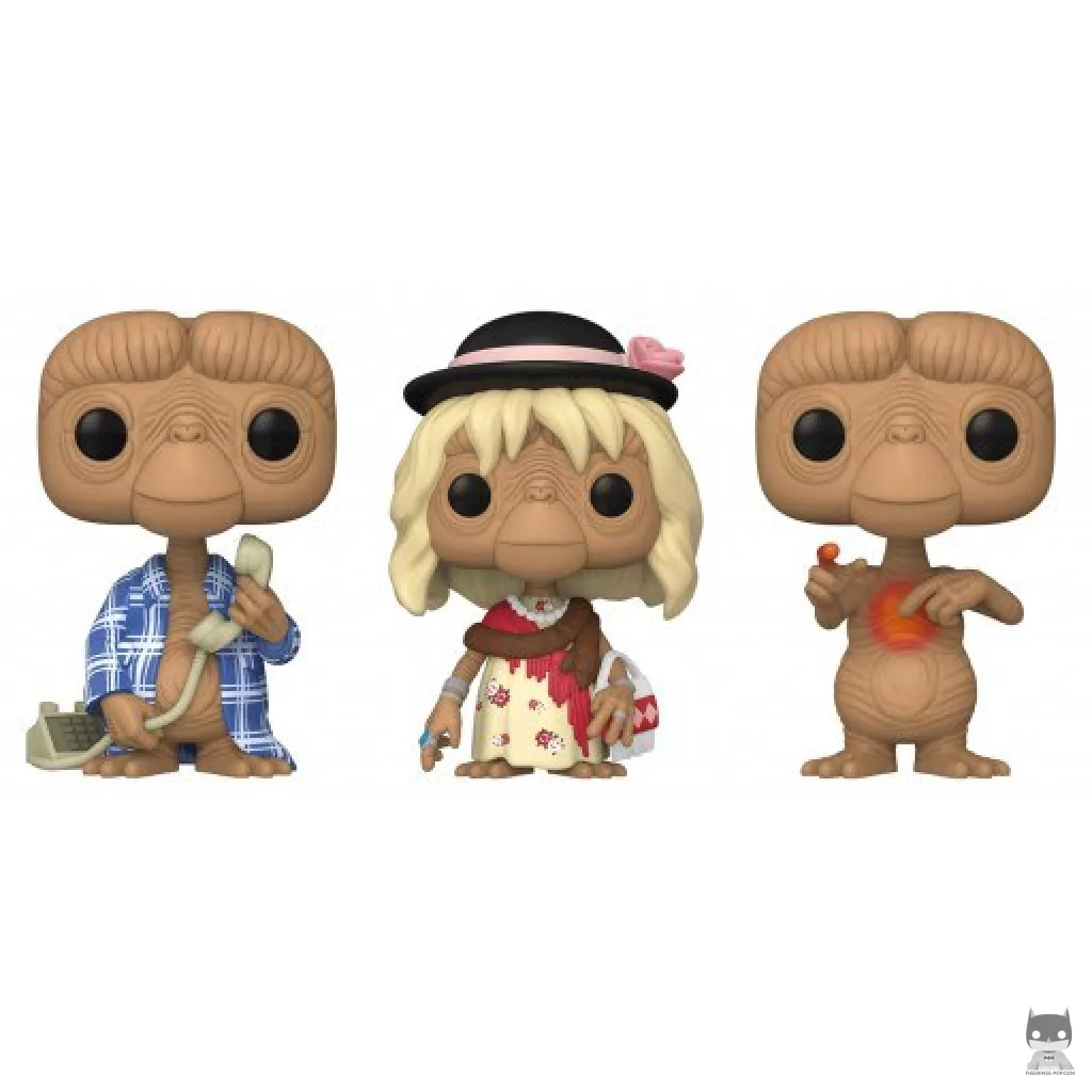 Figura Funko Pop! E.T. disfrazado, E.T. con bata & E.T. con flores (E.T., el extraterrestre)