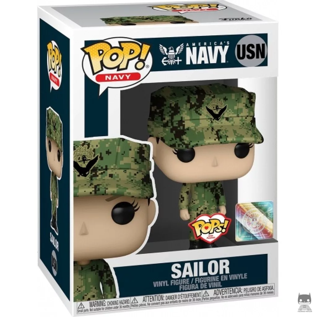 Figura Funko Pop! Marinera de la Armada de EE. UU. (Caucásica) en su caja