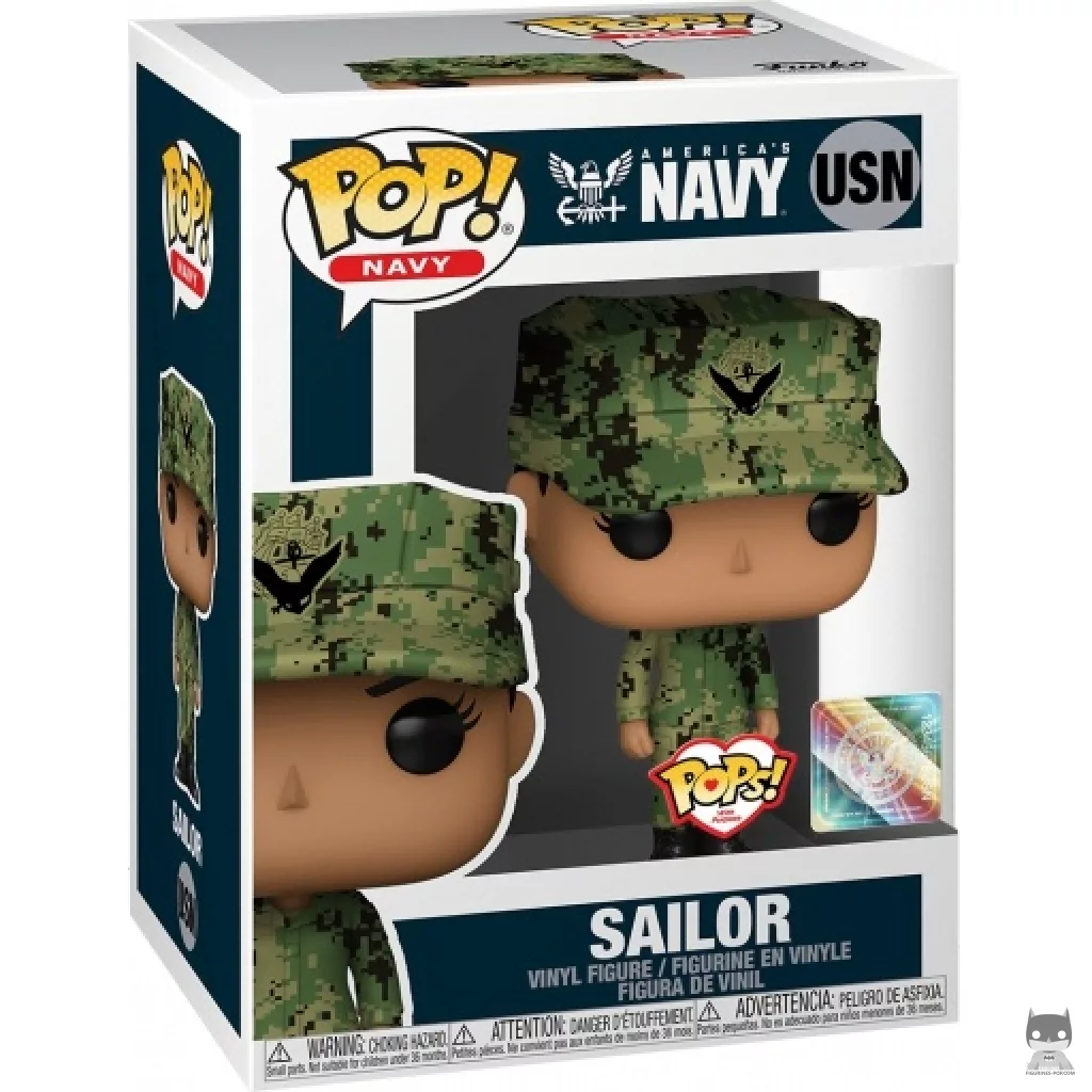Figura Funko Pop! Marinera de la Armada de EE. UU. (Hispana) en su caja