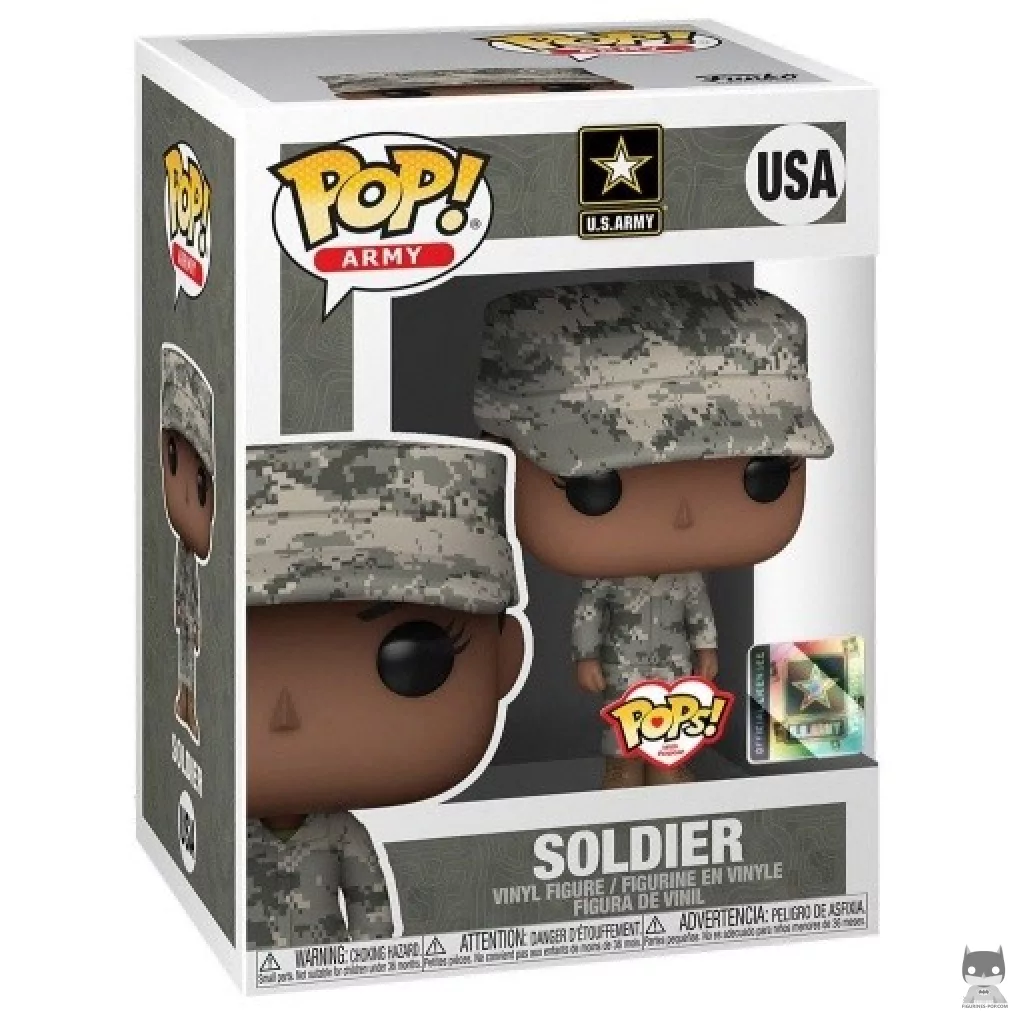 Figura Funko Pop! Soldado (Mujer) (Afroamericana) en su caja