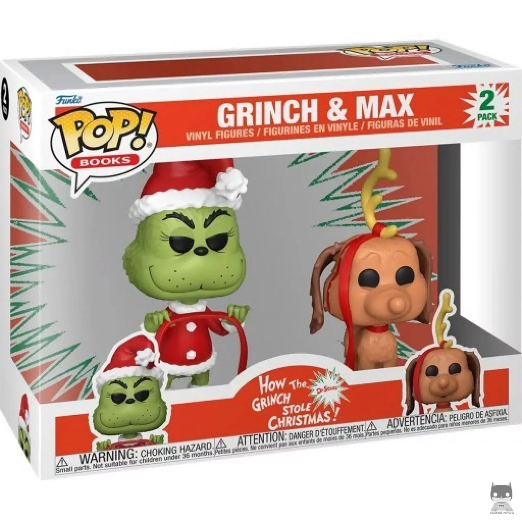 Figura Funko Pop! Grinch & Max en su caja