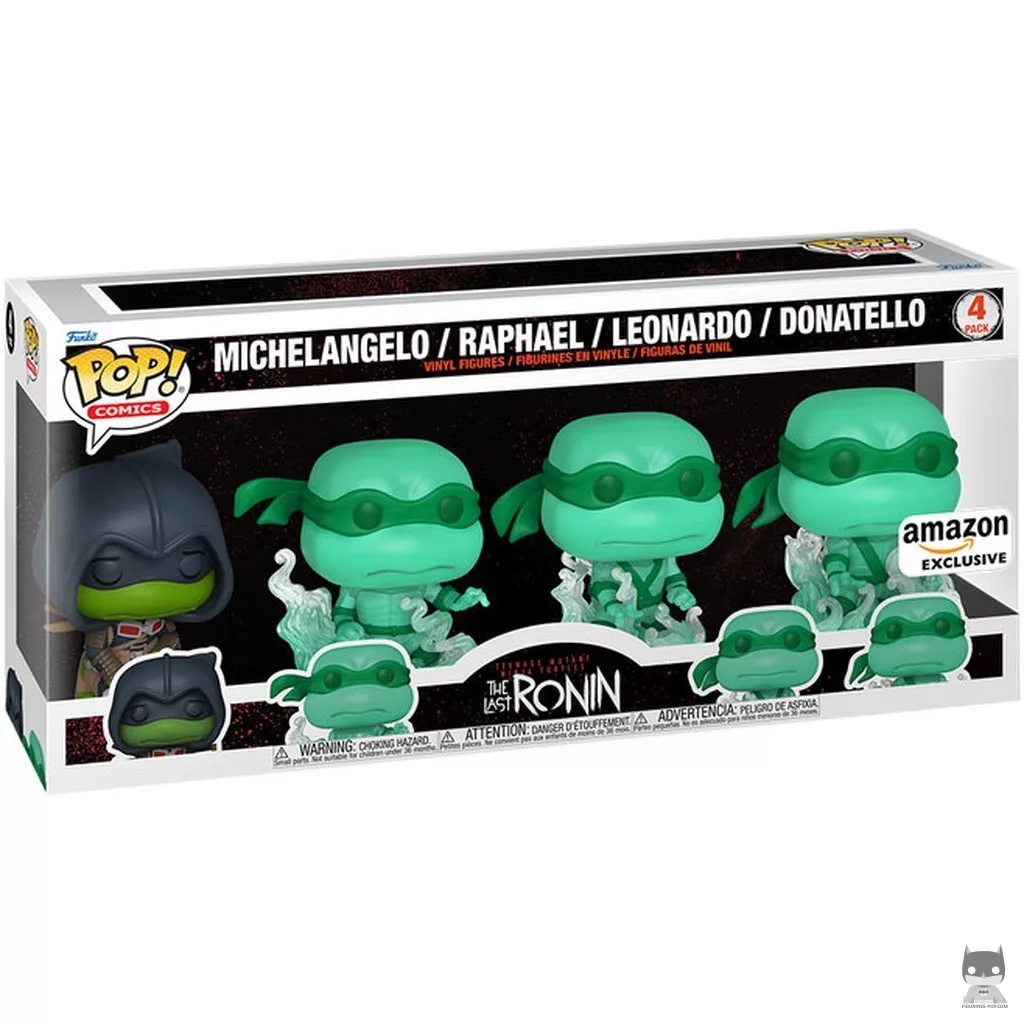 Figura Funko Pop! Miguel Ángel, Rafael, Leonardo & Donatello en su caja