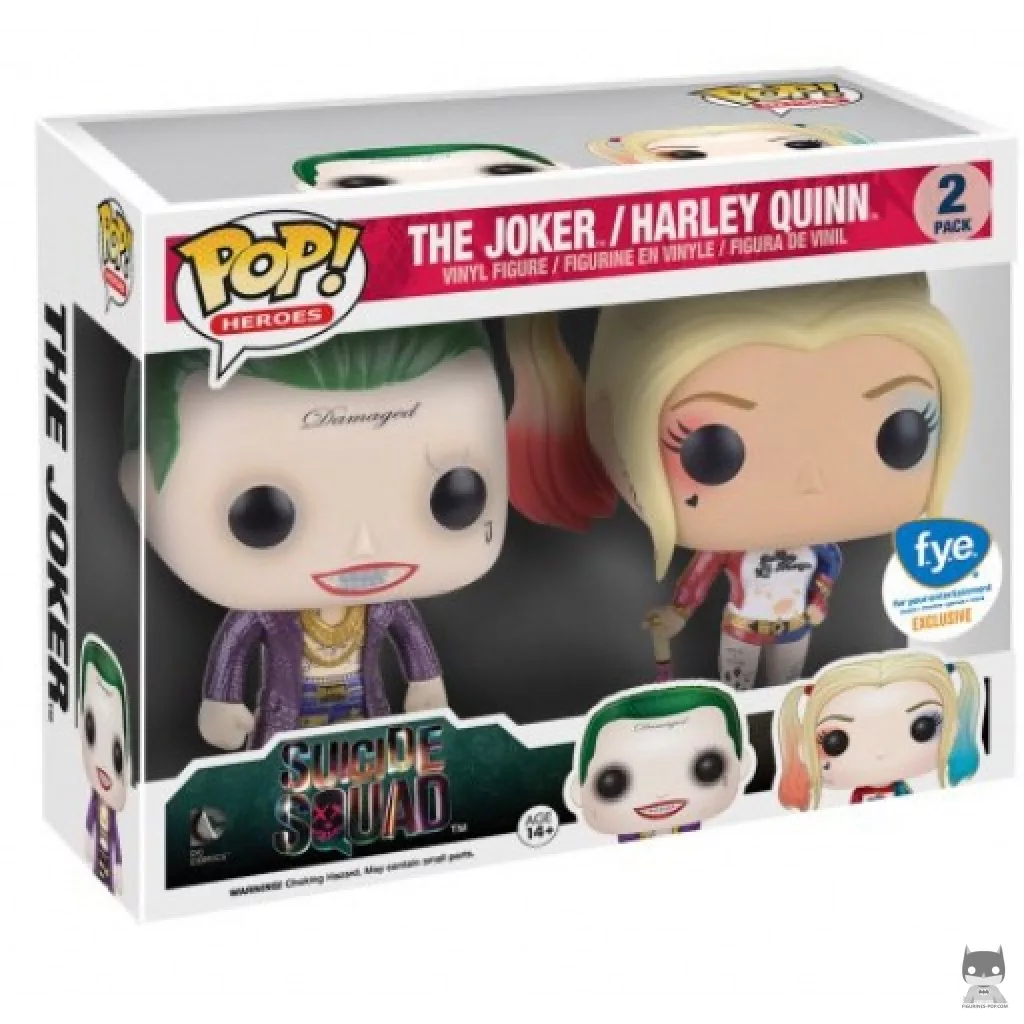 Figura Funko Pop! Joker & Harley Quinn (Metalizado) en su caja