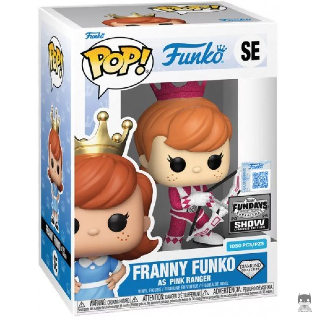 Figura Funko Pop! Franny Funko como Ranger Rosa (Purpurina de diamante) en su caja