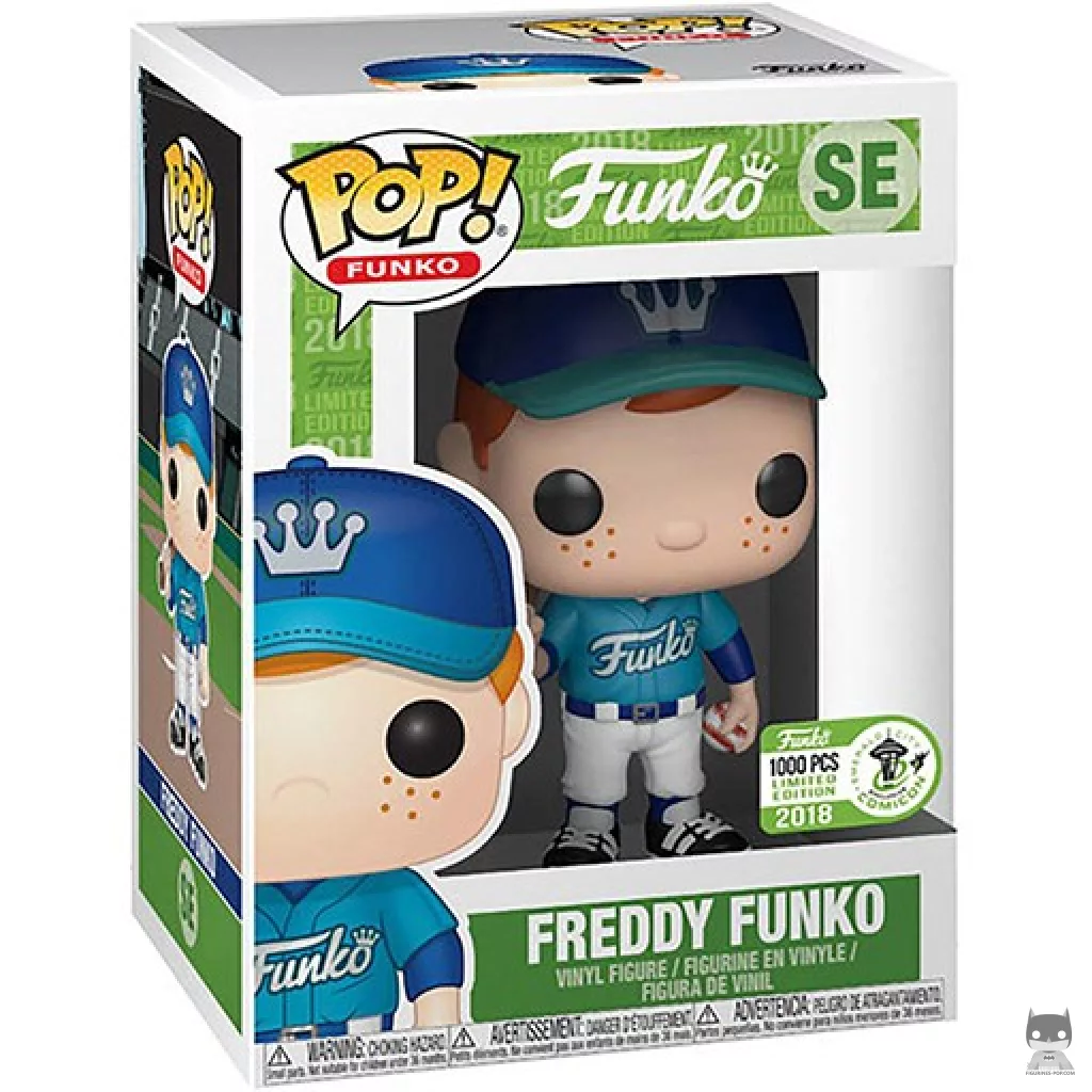 Figura Funko Pop! Freddy Funko (Béisbol) (Verde azulado) en su caja