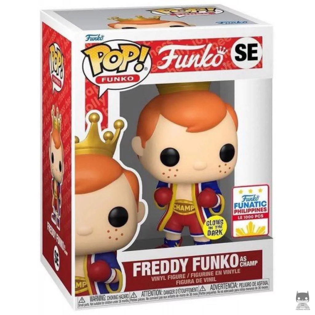 Figura Funko Pop! Freddy Funko como campeón de boxeo (Brilla en la oscuridad) en su caja