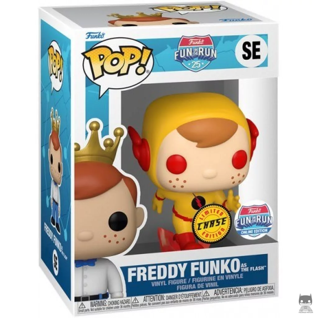 Figura Funko Pop! Freddy Funko como Flash (Chase) en su caja