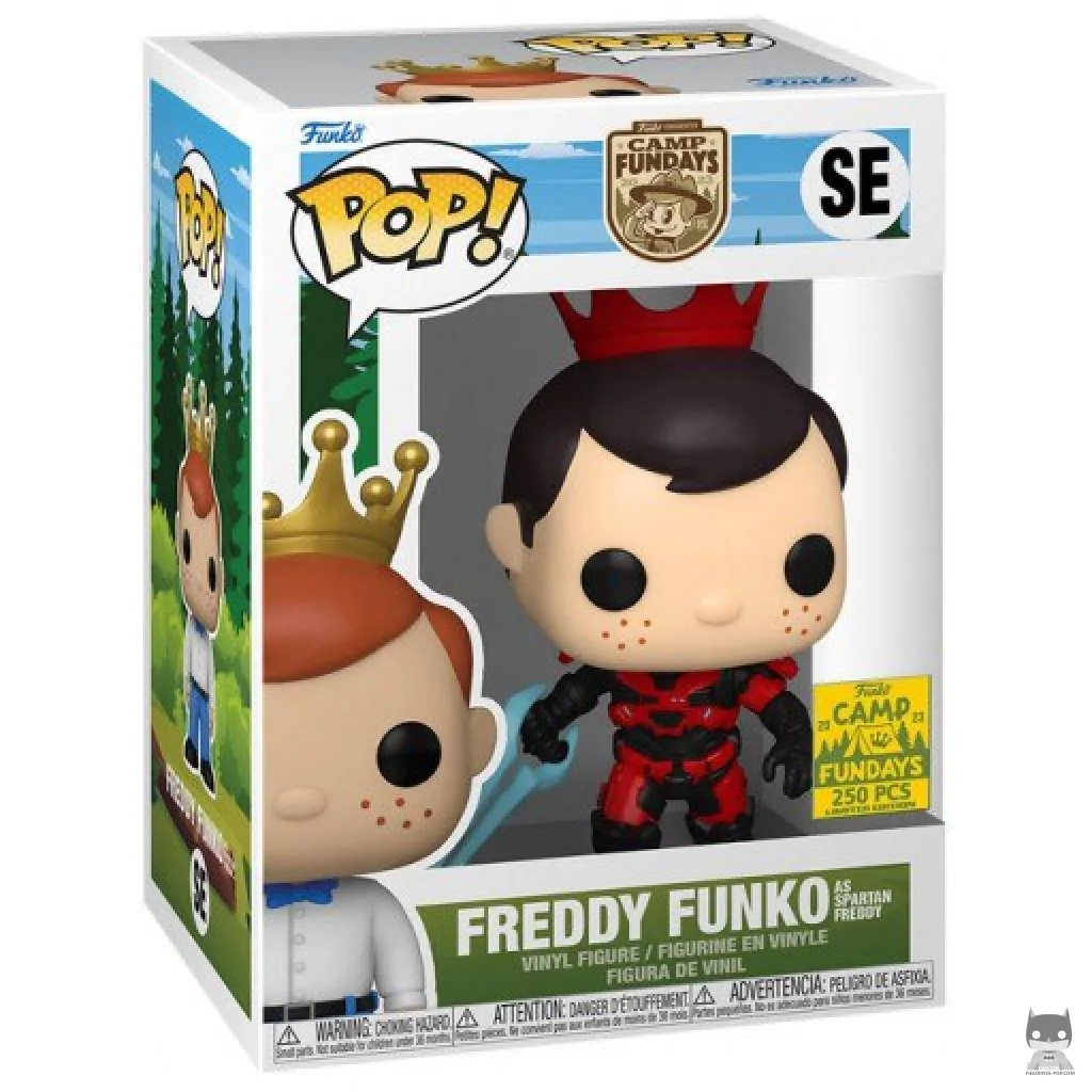 Figura Funko Pop! Freddy Funko como Freddy espartano en su caja