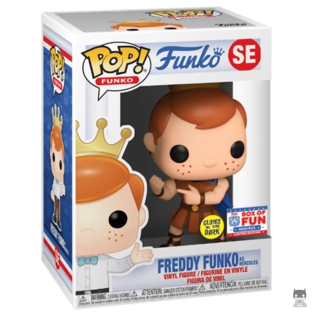 Figura Funko Pop! Freddy Funko como Hércules (Brilla en la oscuridad) en su caja