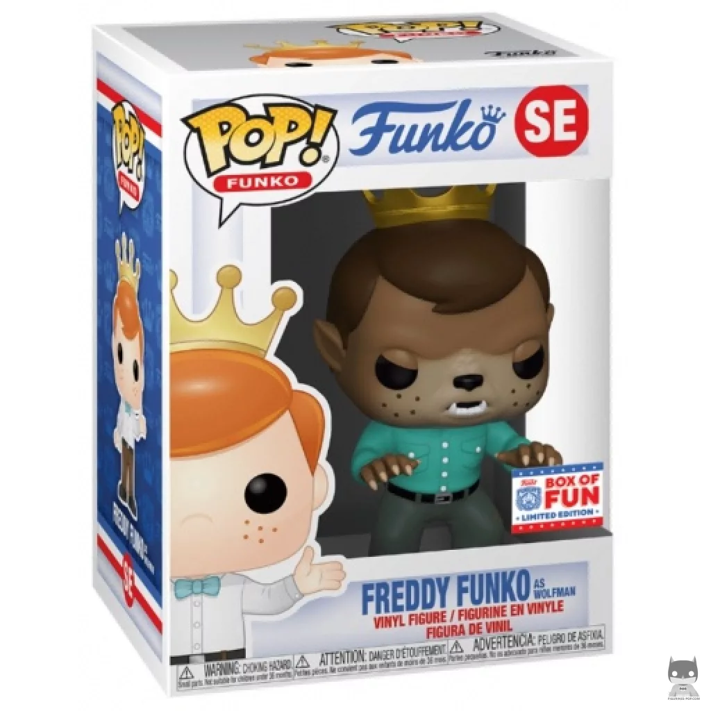 Figura Funko Pop! Freddy Funko como Hombre Lobo en su caja