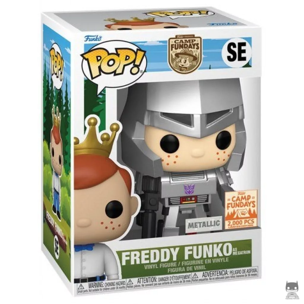 Figura Funko Pop! Freddy Funko como Megatron - Metalizado en su caja