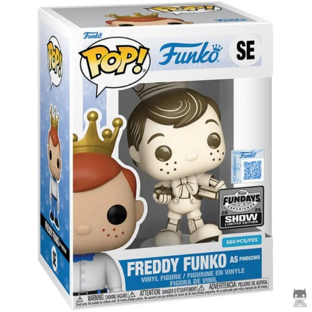 Figura Funko Pop! Freddy Funko como Pinocho (Sketched & Sepia) en su caja