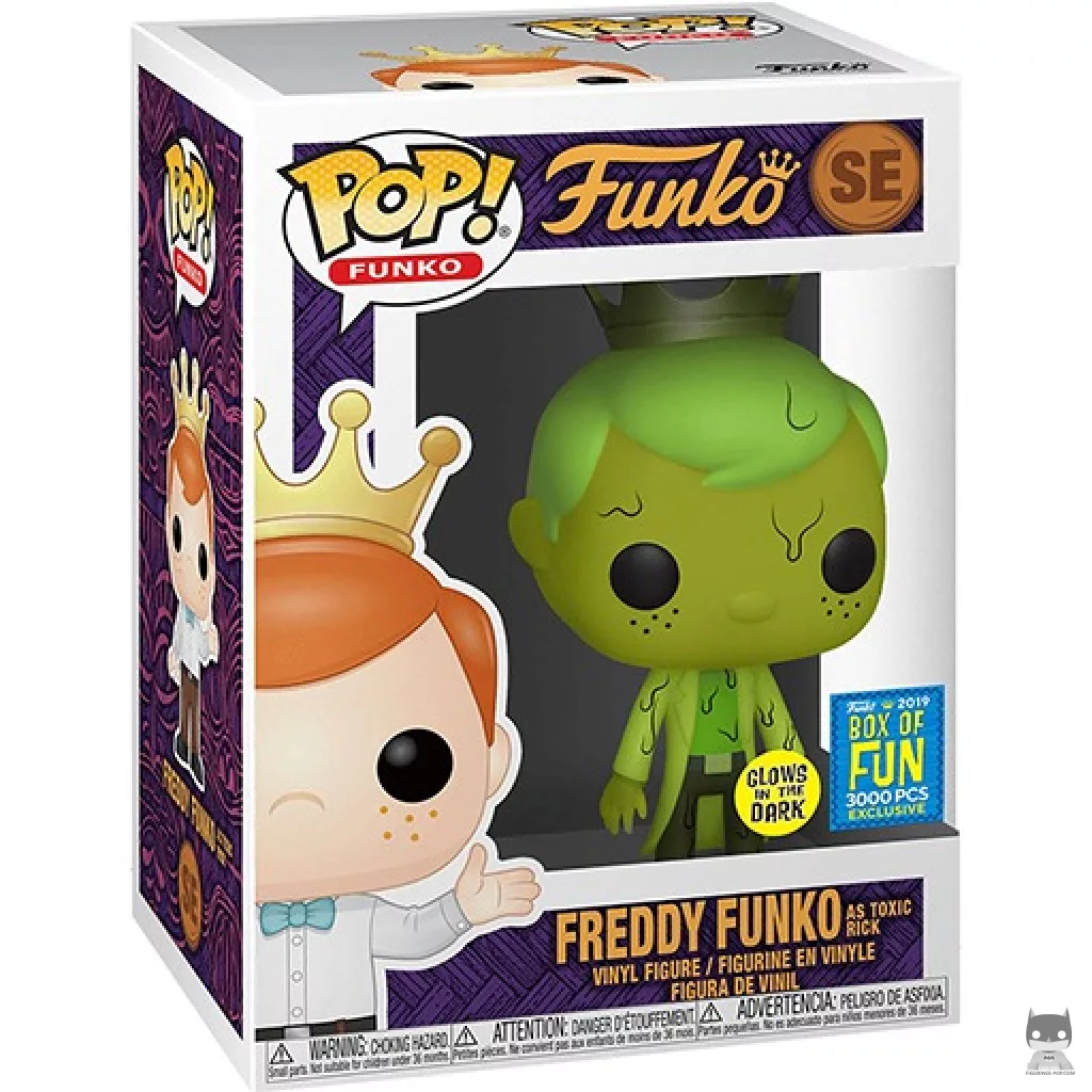 Figura Funko Pop! Freddy Funko como Rick Tóxico en su caja