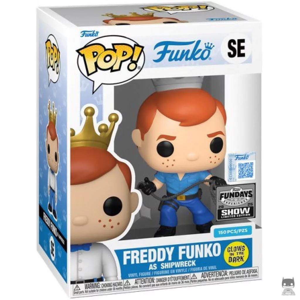 Figura Funko Pop! Freddy Funko como Shipwreck (Brilla en la oscuridad) en su caja