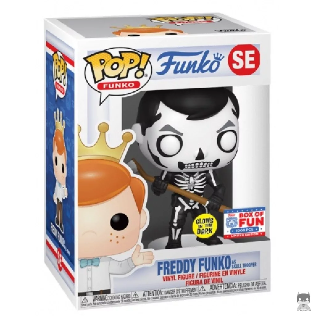 Figura Funko Pop! Freddy Funko como Skull Trooper (Brilla en la oscuridad) en su caja