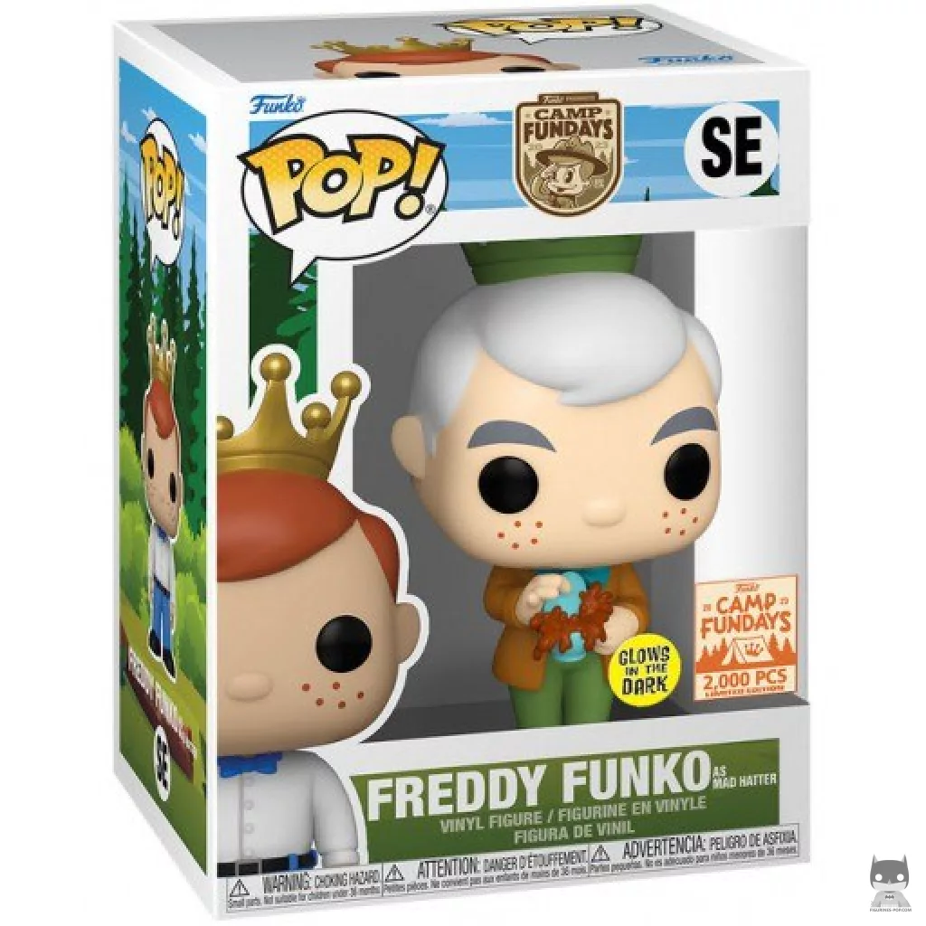 Figura Funko Pop! Freddy Funko como Sombrerero Loco - Brilla en la oscuridad en su caja