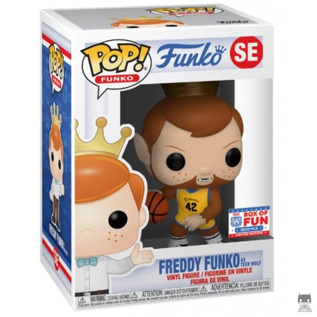 Figura Funko Pop! Freddy Funko como Teen Wolf en su caja