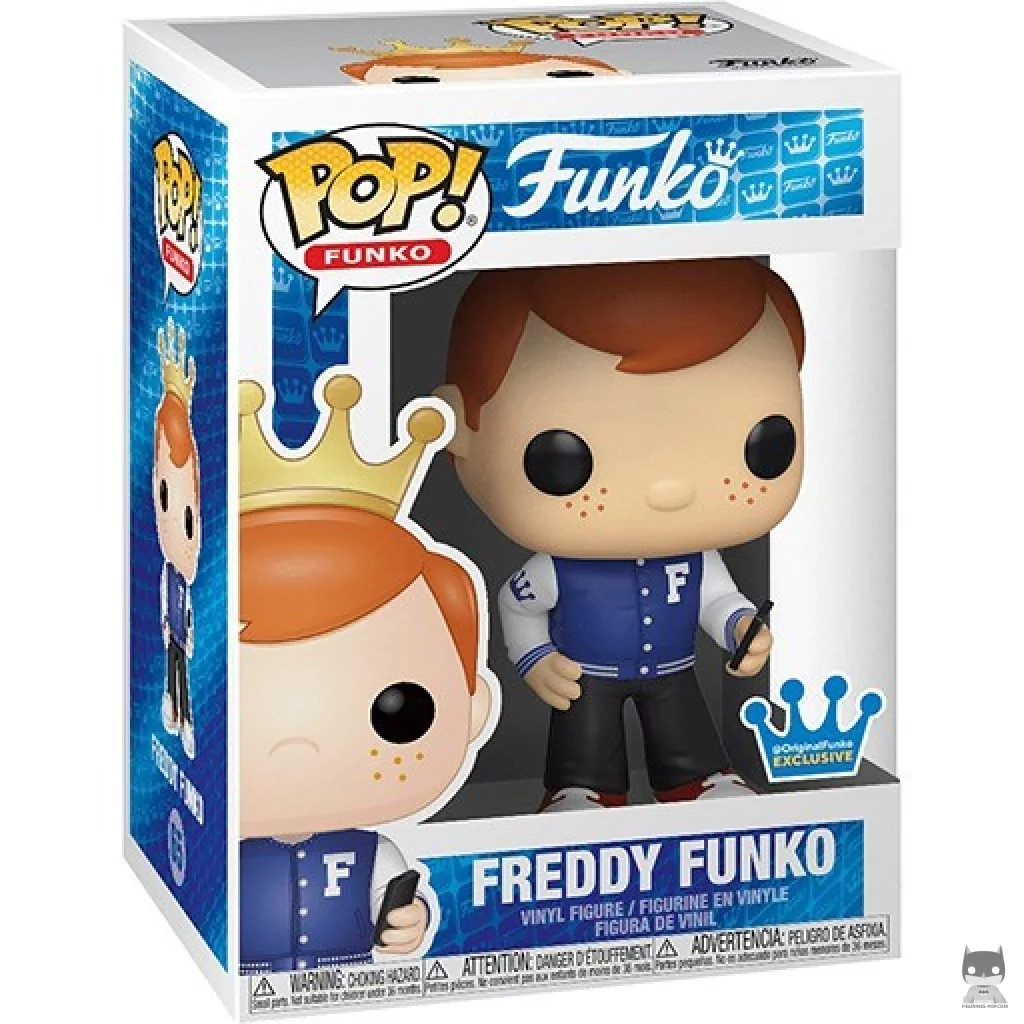 Figura Funko Pop! Freddy Funko como teléfono de redes sociales en su caja