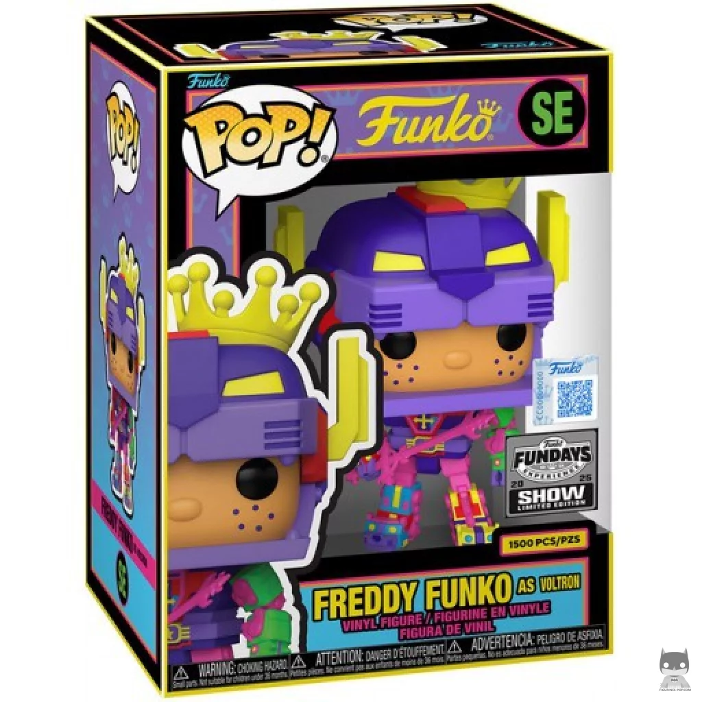 Figura Funko Pop! Freddy Funko como Voltron (Luz negra) en su caja