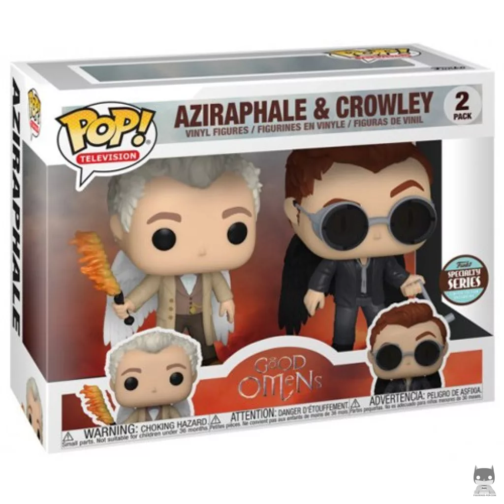 Figura Funko Pop! Aziraphale & Crowley en su caja