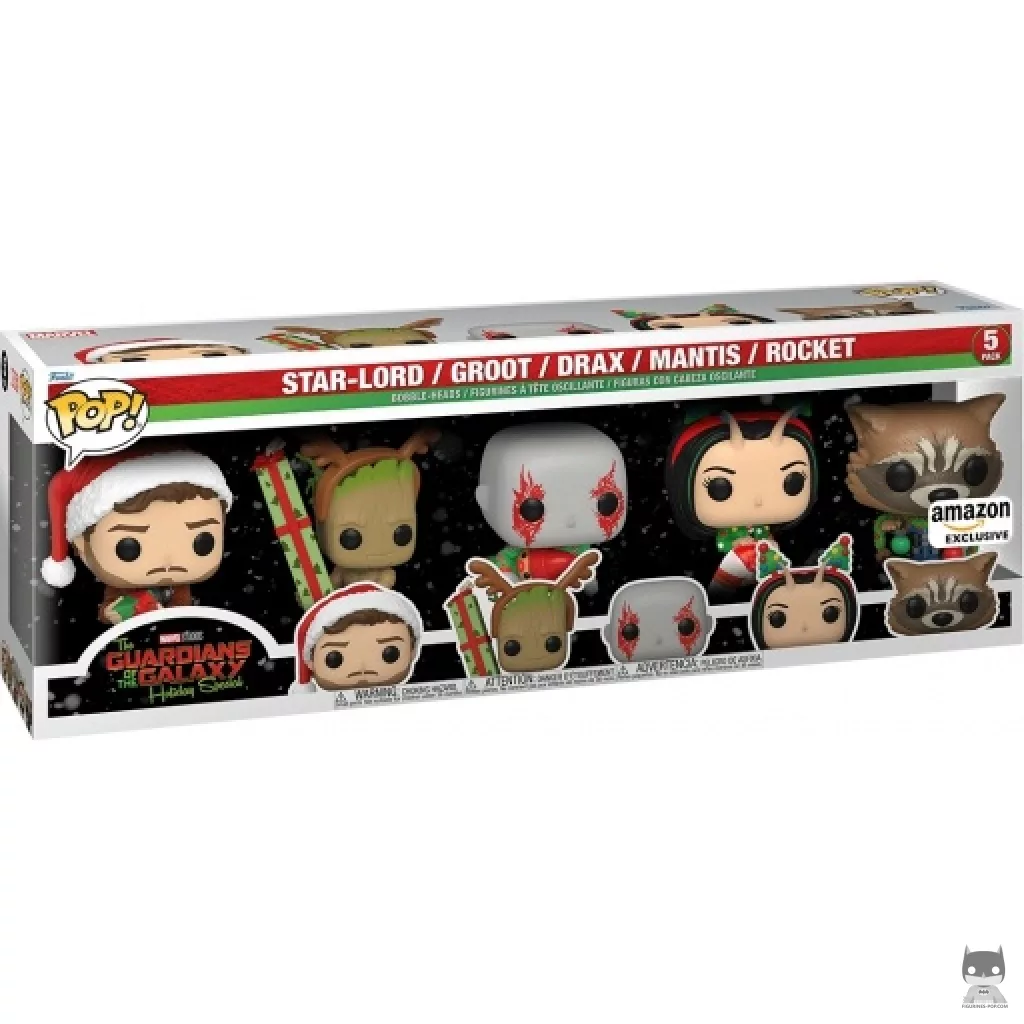 Figura Funko Pop! Star-Lord, Groot, Drax, Mantis & Rocket en su caja
