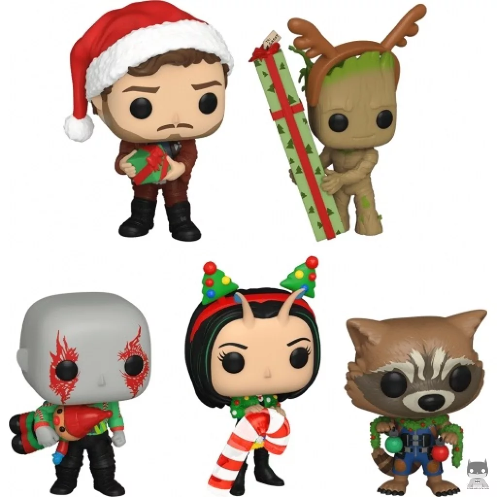 Figura Funko Pop! Star-Lord, Groot, Drax, Mantis & Rocket (Guardianes de la Galaxia: Especial felices fiestas)