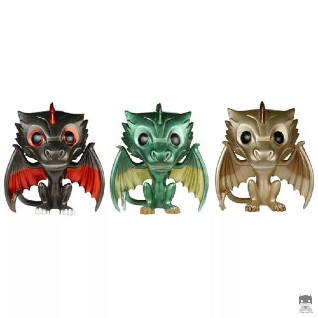 Figura Funko Pop! Drogon, Viserion & Rhaegal (Metalizado) (Juego de tronos)