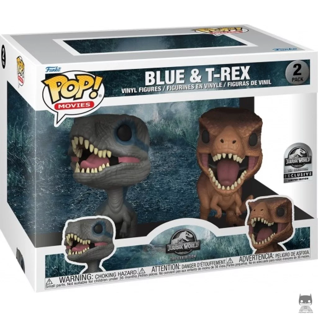 Figura Funko Pop! Blue & T-Rex en su caja