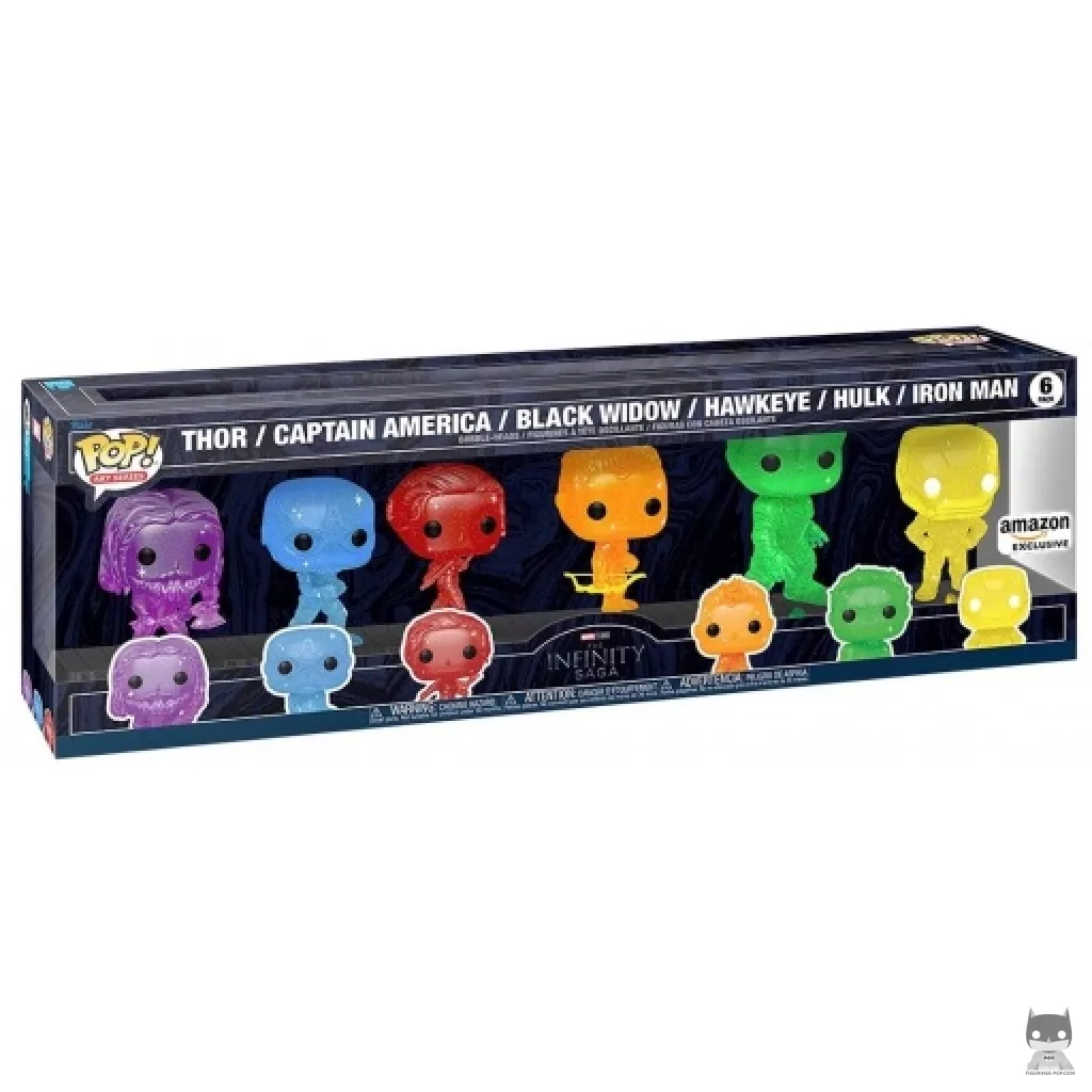 Figura Funko Pop! Thor, Capitán América, Viuda Negra, Ojo de Halcón, Hulk & Iron Man en su caja