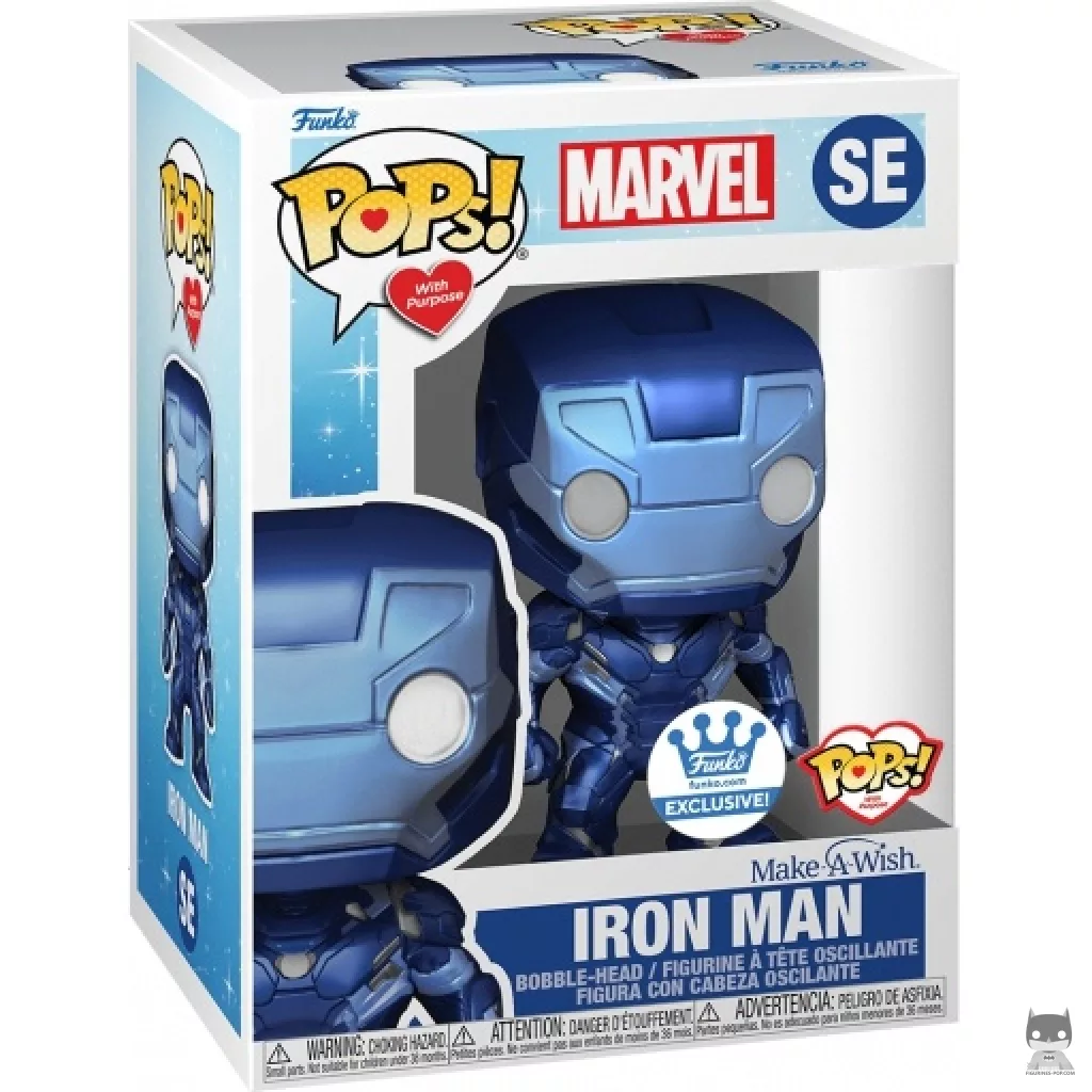Figura Funko Pop! Iron Man (Metalizado) en su caja