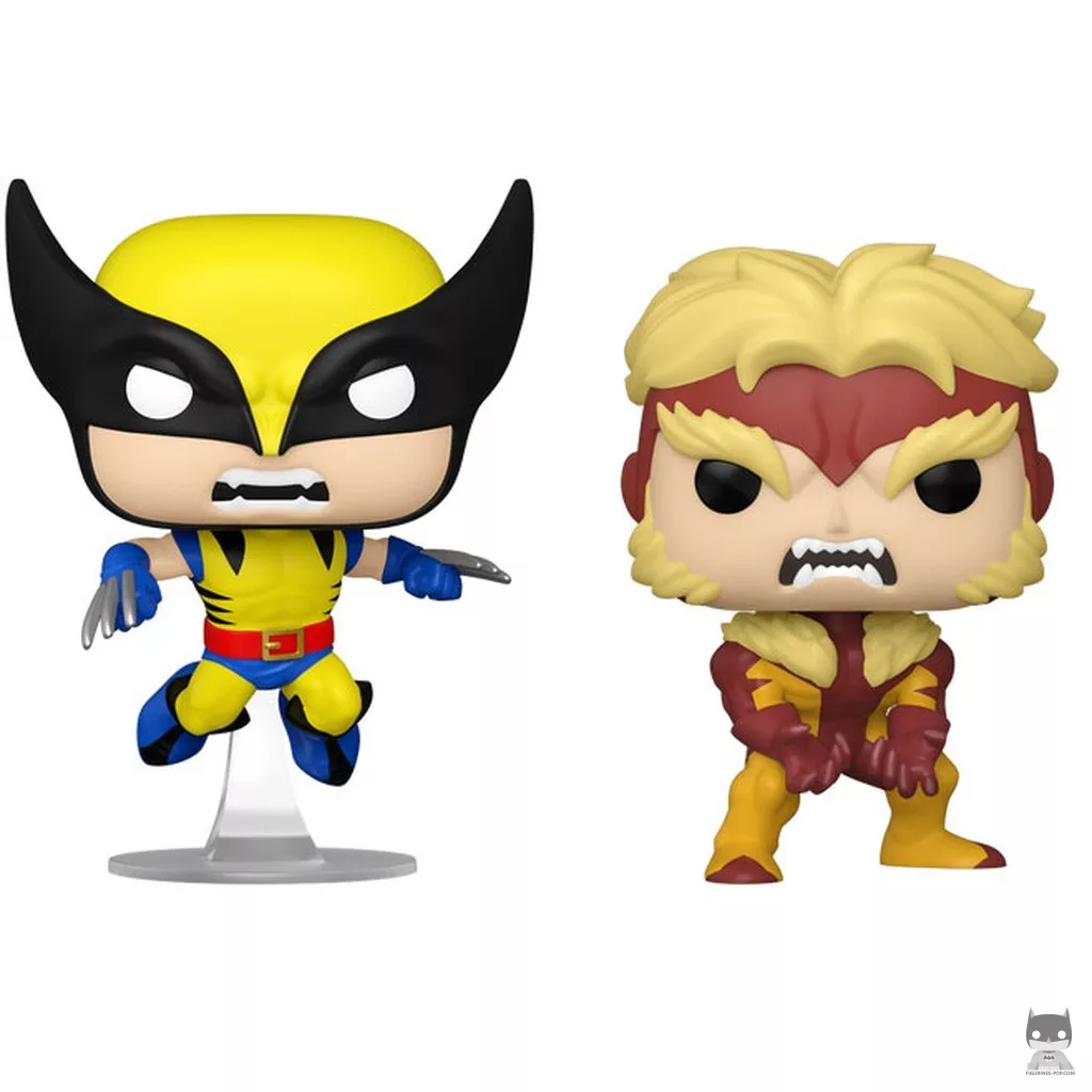 Figura Funko Pop! Lobezno & Dientes de Sable (Marvel Comics)