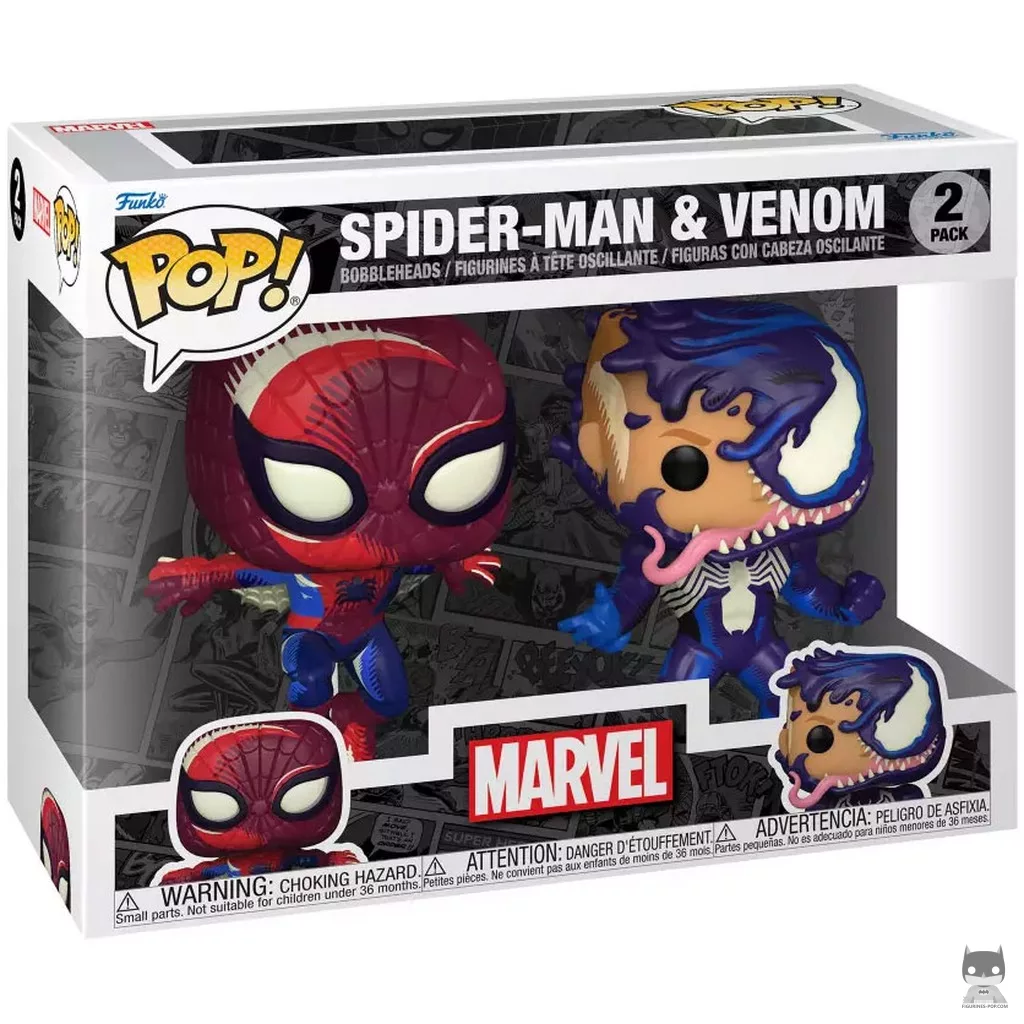 Figura Funko Pop! Spider-Man & Venom (Deco) en su caja