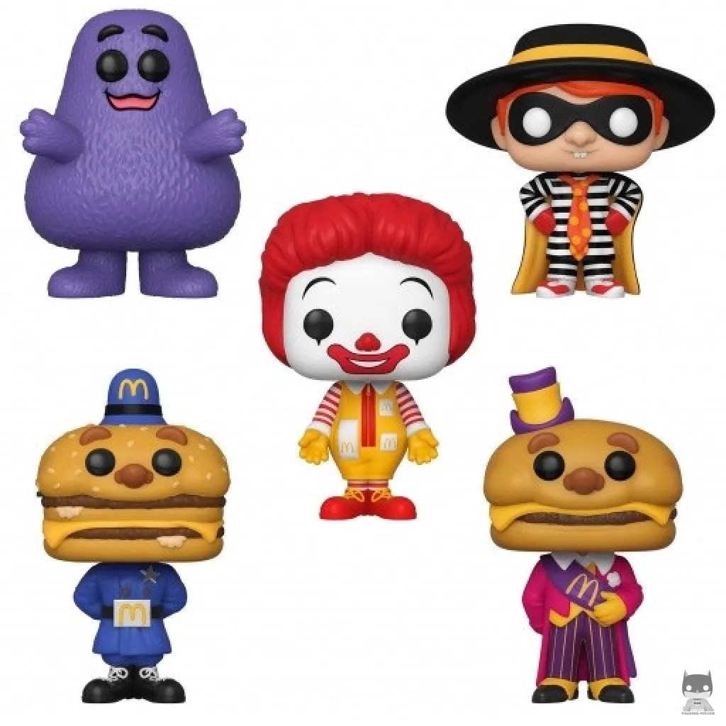 Figura Funko Pop! Officer Mac, Grimace, Ronald McDonald, Hamburglar & Mayor McCheese (McDonald's)