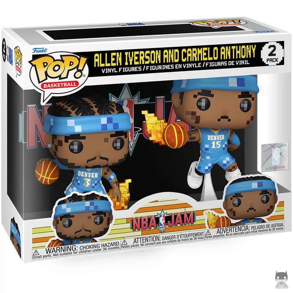 Figura Funko Pop! Allen Iverson & Carmelo Anthony (NBA Jam) en su caja