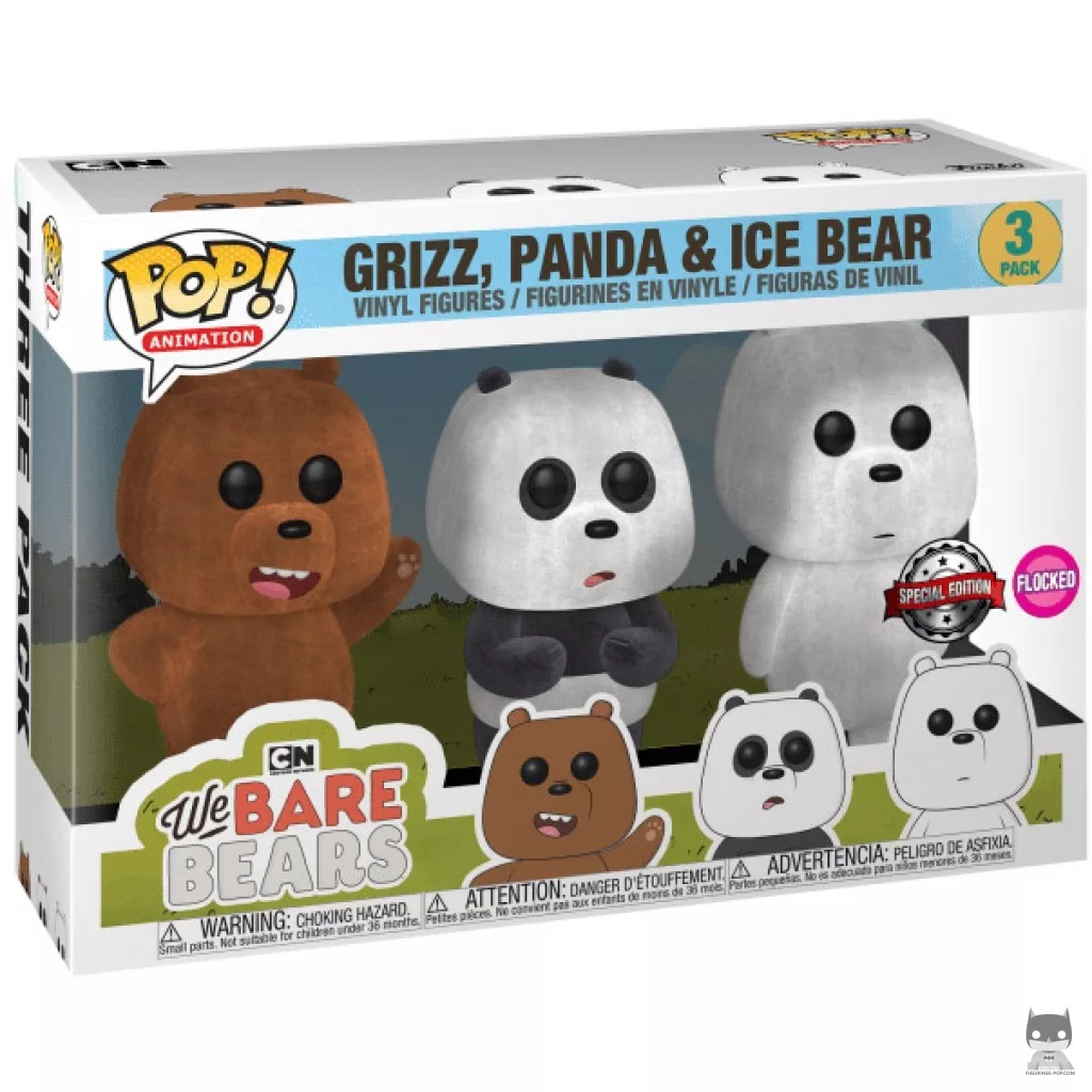 Figura Funko Pop! Pardo, Panda & Polar (Flocado) en su caja