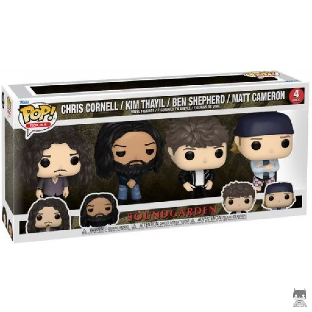 Figura Funko Pop! Chris Cornell, Kim Thayil, Ben Shepherd & Matt Cameron en su caja