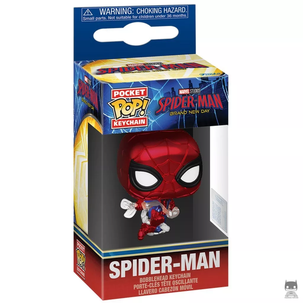 Figura Funko Pop! Spider-Man (Metalizado) en su caja