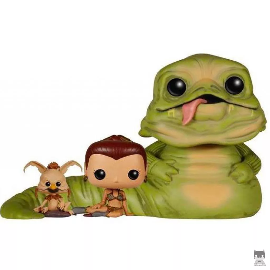 Figura Funko Pop! Jabba el Hutt, Leia esclava & Salacious B. Crumb (Supersized) (Star Wars: Episodio I, La amenaza fantasma)