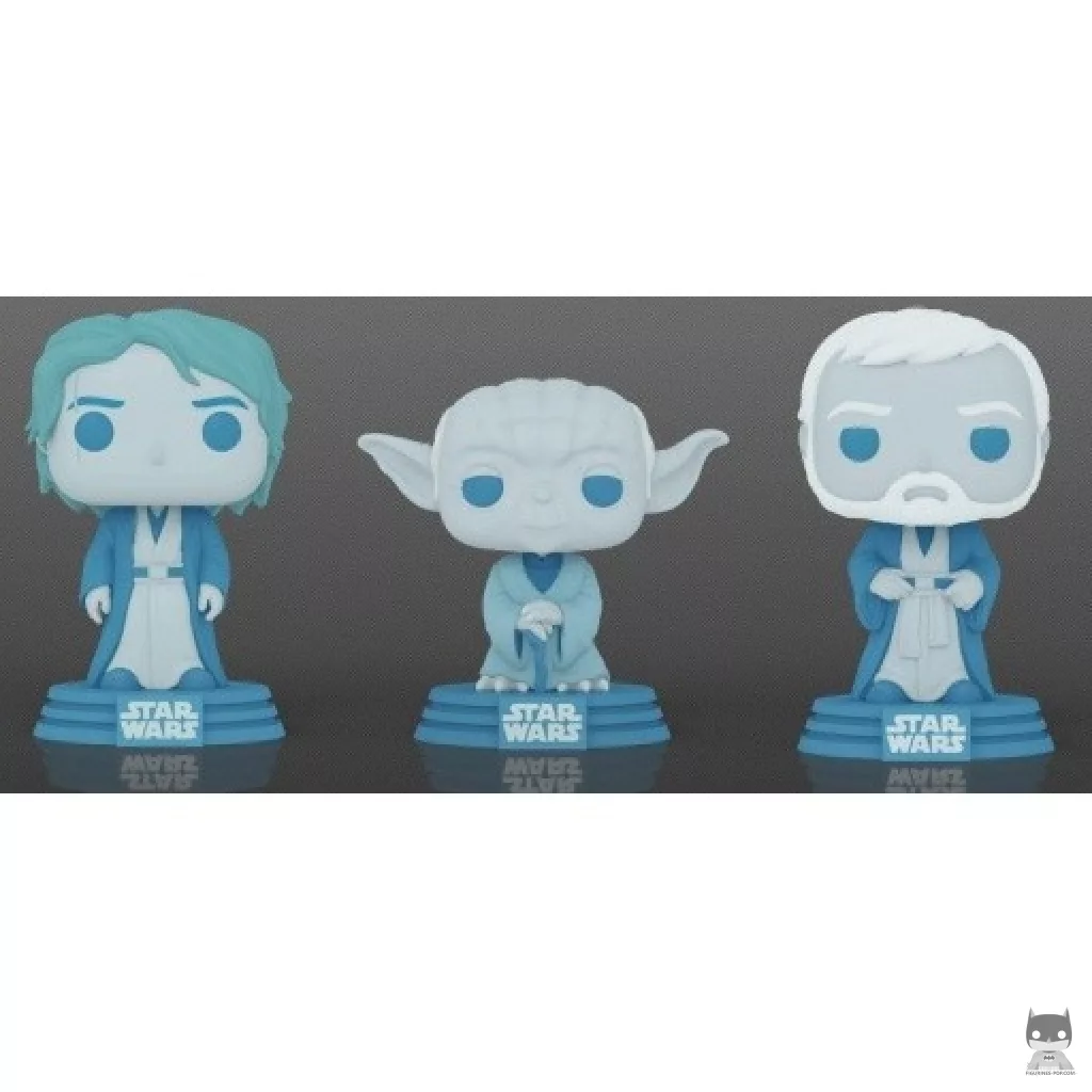 Figura Funko Pop! Fantasmas de la Fuerza: Anakin Skywalker, Yoda & Obi-Wan Kenobi (Endor) (Brilla en la oscuridad) (Star Wars: Episodio IV, Una nueva esperanza)