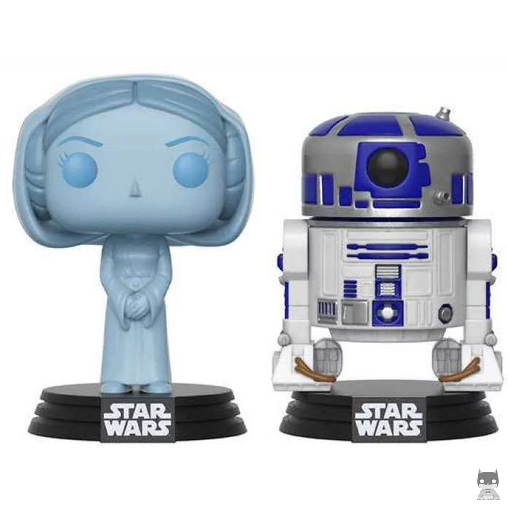 Figura Funko Pop! Princesa Leia holográfica & R2-D2 (Star Wars: Episodio IV, Una nueva esperanza)