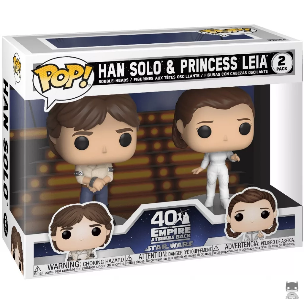 Figura Funko Pop! Han Solo & Princesa Leia en su caja